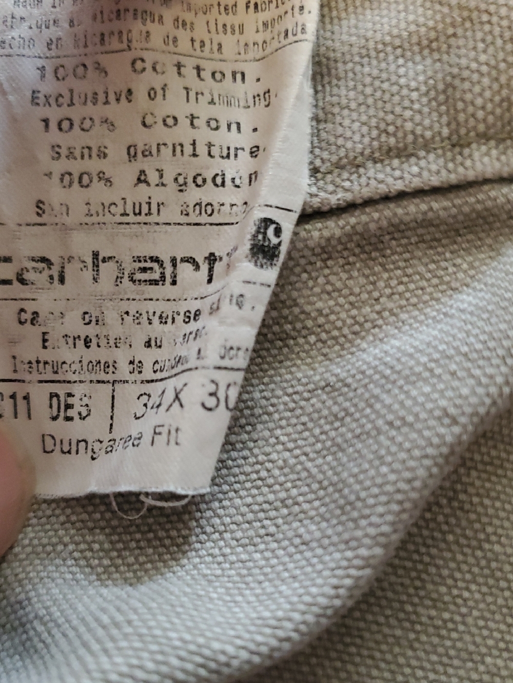 Vintage Carhartt Distressed Carpenter Pants – Gray/Sage Green  34/30 - Picture 9 of 9